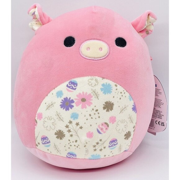 NWT Squishmallows Peter the Pig 8" Plush Stuffed Animal Easter Egg Floral Belly - Picture 1 of 7